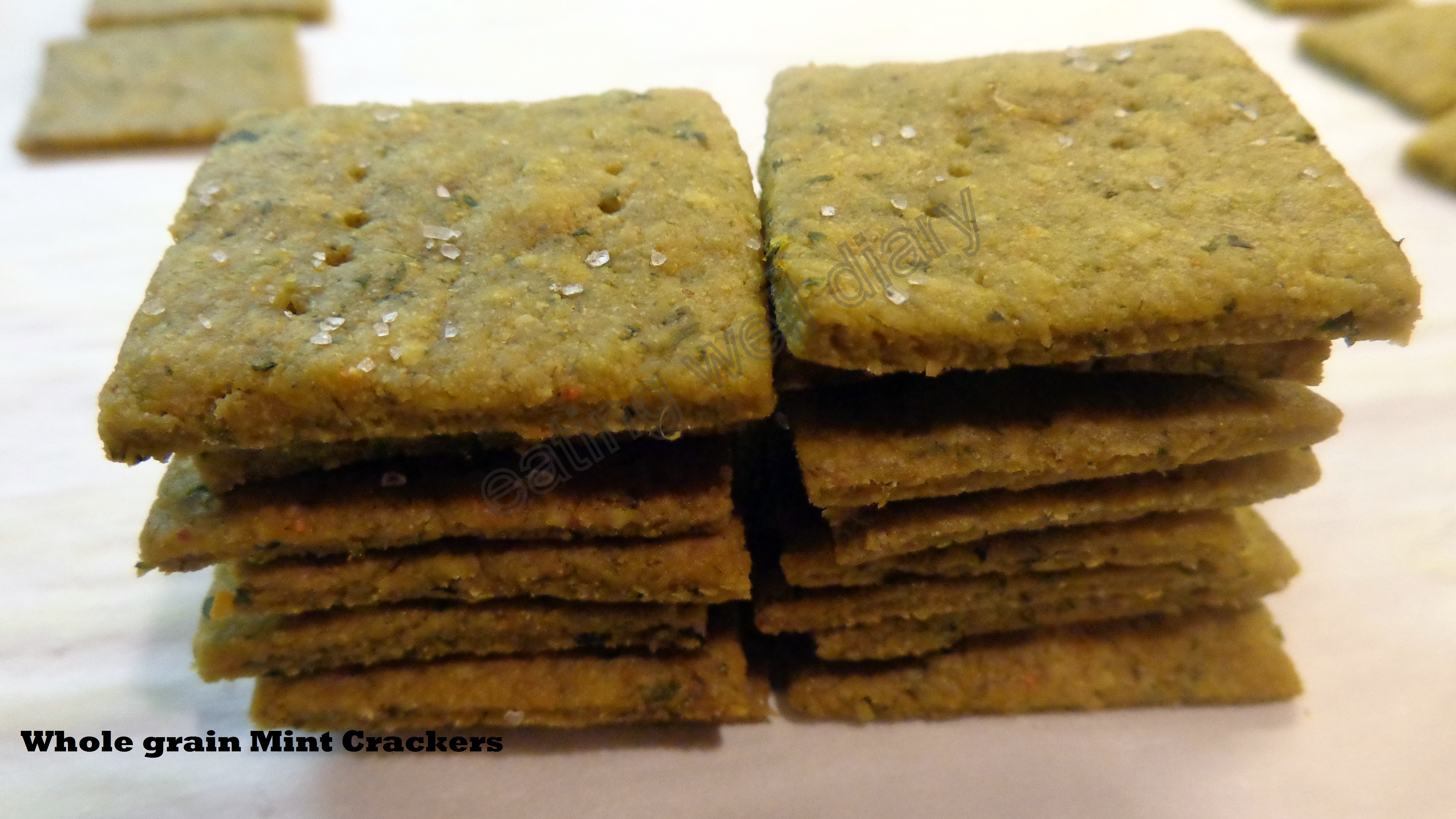 Whole grain mint crackers