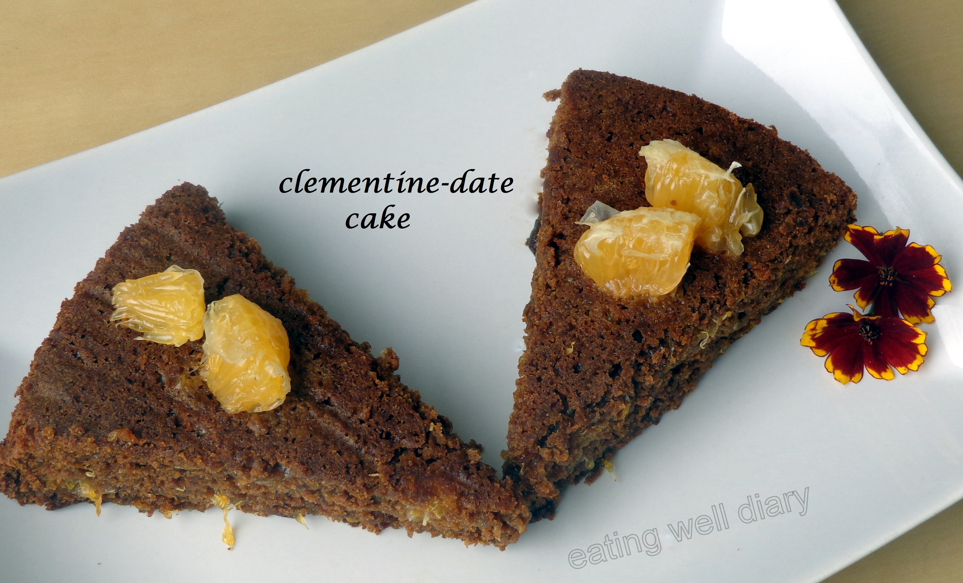 clementine date cake (egg-free, sugar-free, whole wheat)