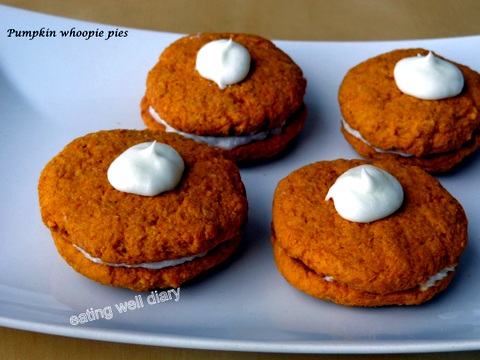 Pumpkin Whoopie pies (whole wheat, egg-free) Fall Recipe