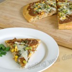 Herb-loaded pizza with homemade sauce (whole wheat)- Fiesta Friday Challenge 1