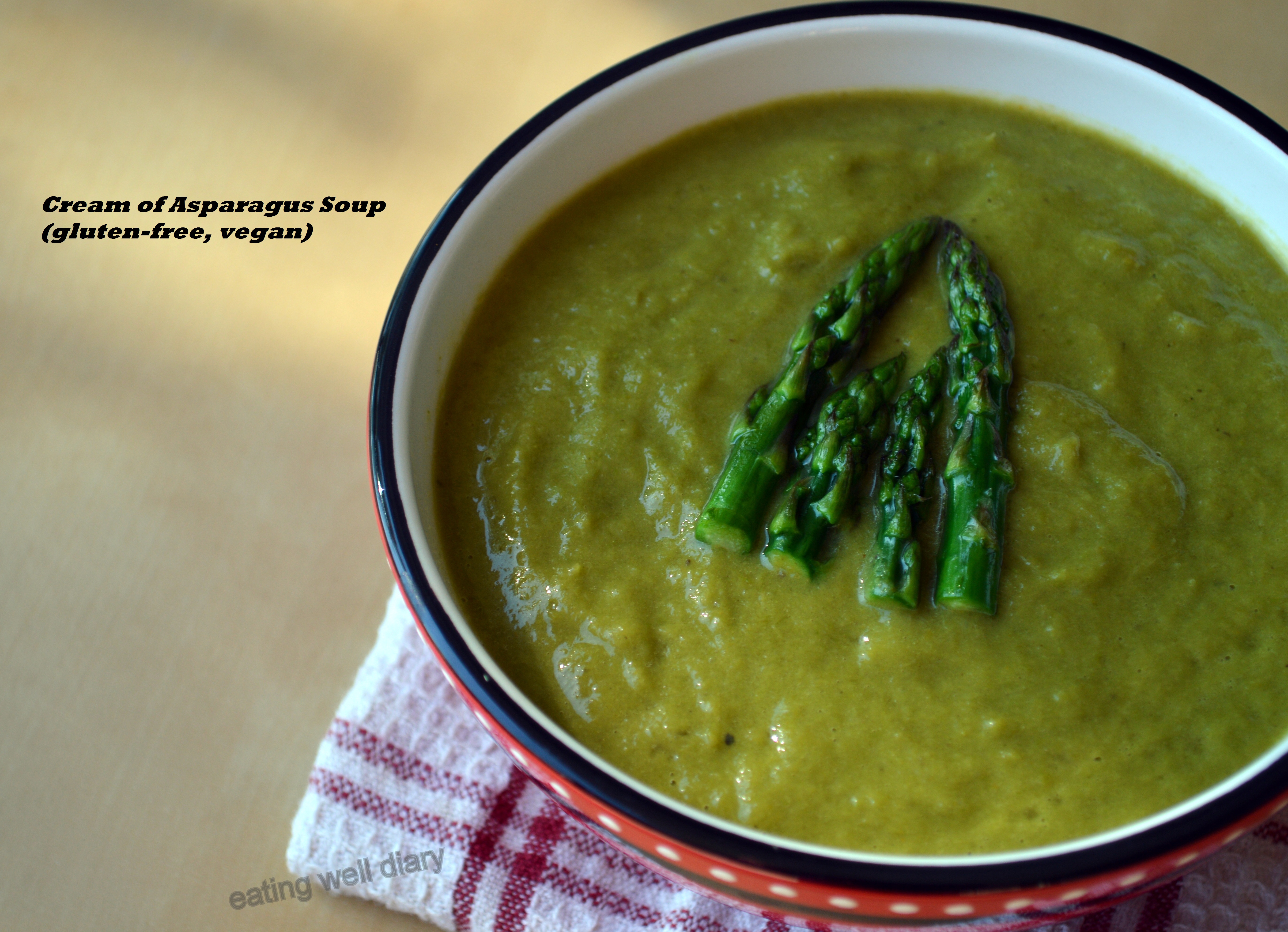 Cream of Asparagus Soup for Diabetes Free Thursdays (gluten-free, vegan)