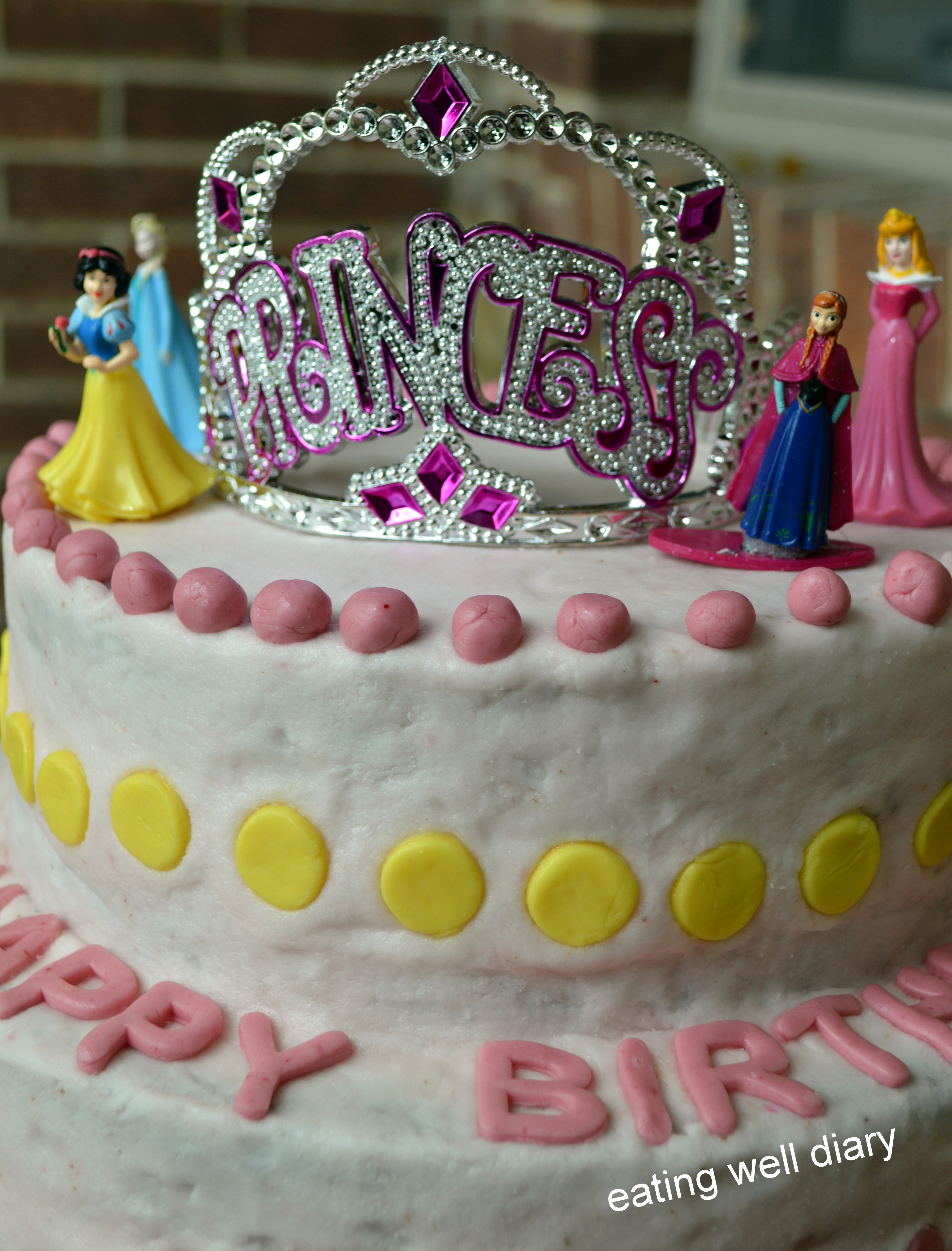 Made With Love- A Princess Birthday Cake (whole wheat, egg-free, natural colors)