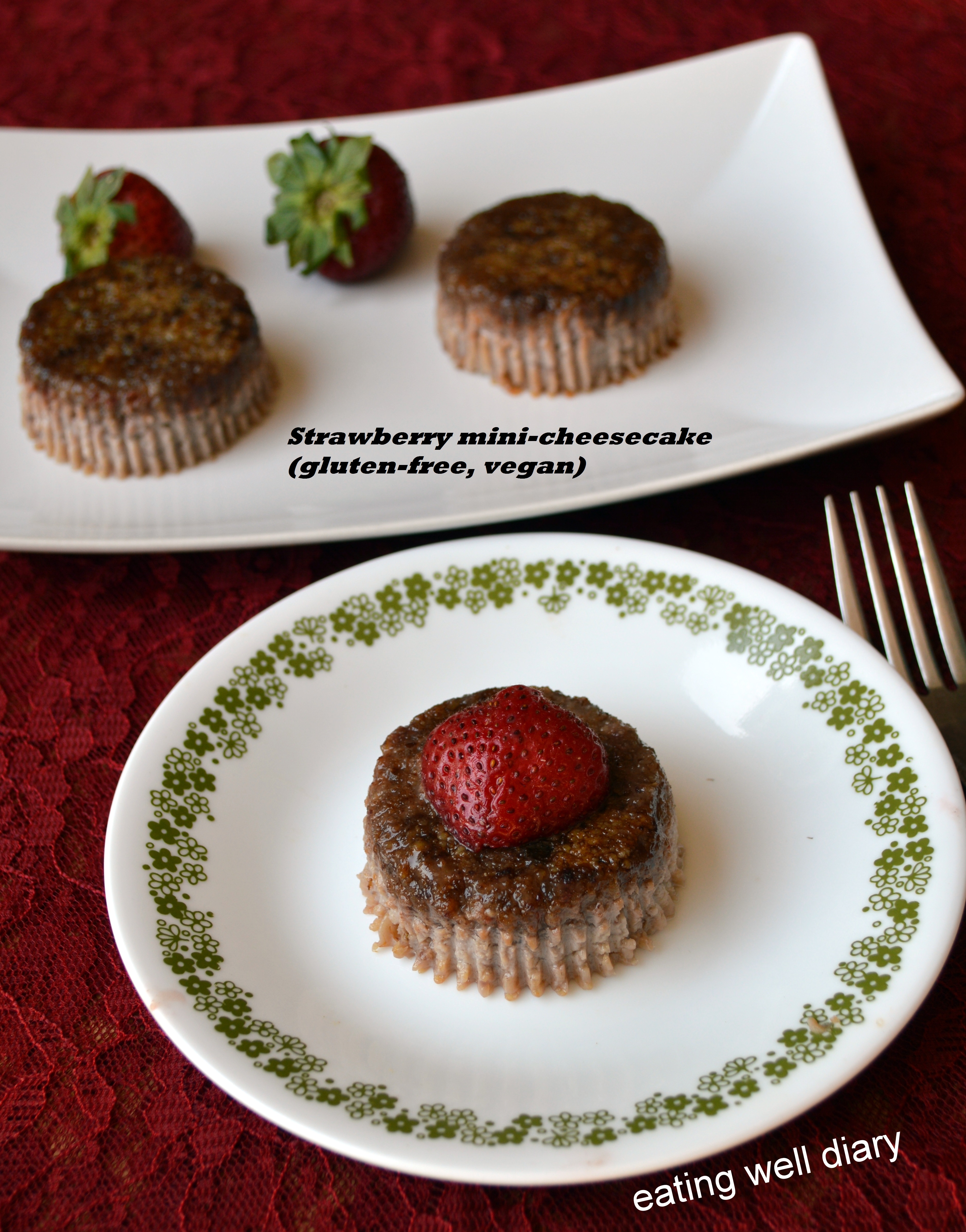Strawberry Mini-cheesecakes – a Mother’s Day Special (gluten-free, vegan)