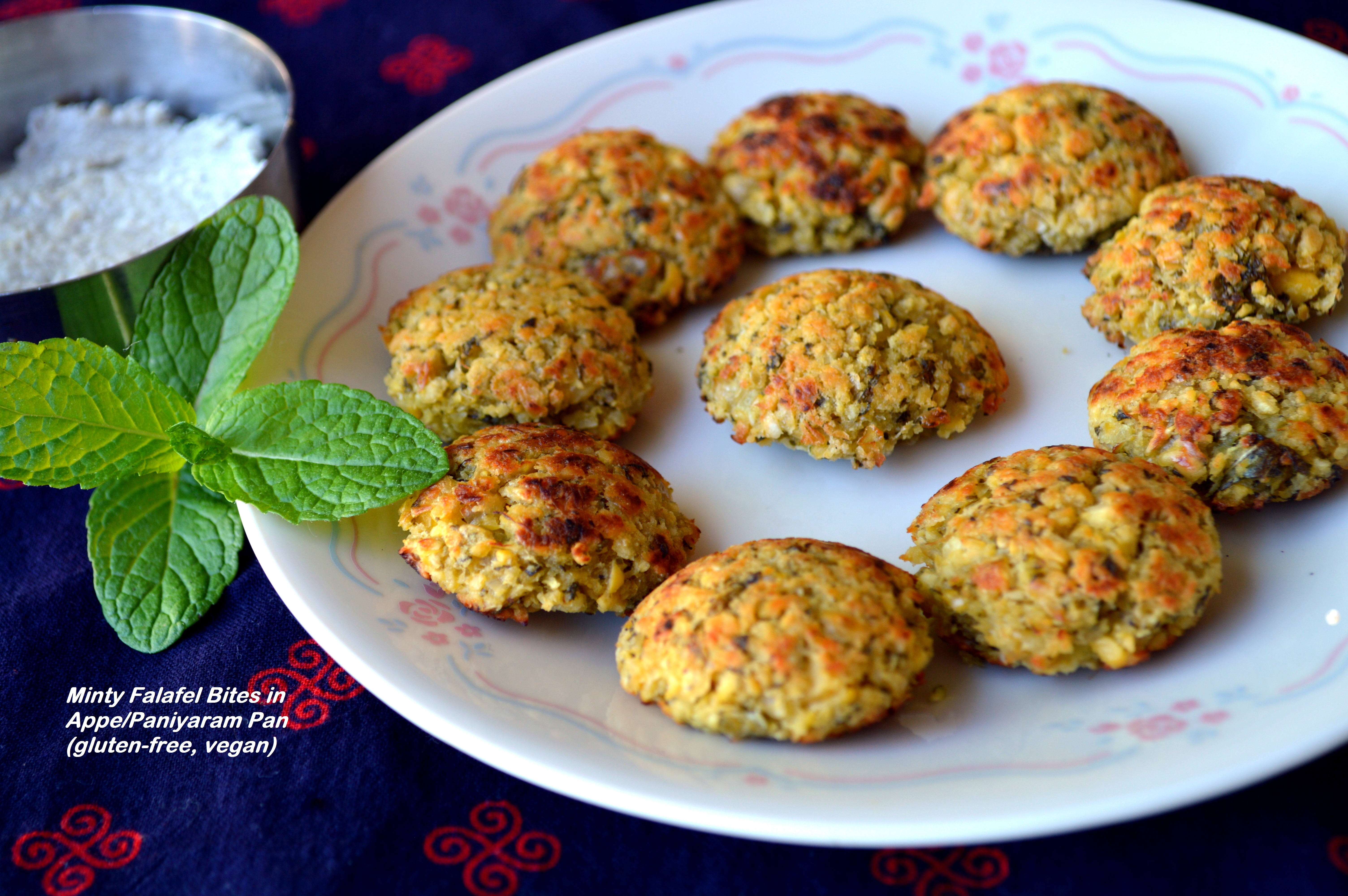 Minty Falafel Bites in Appe/Paniyaram Pan for Diabetes Friendly Thursdays