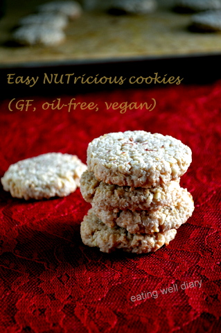 Easy, NUTricious Cookies  (Gluten free, oil free and vegan)