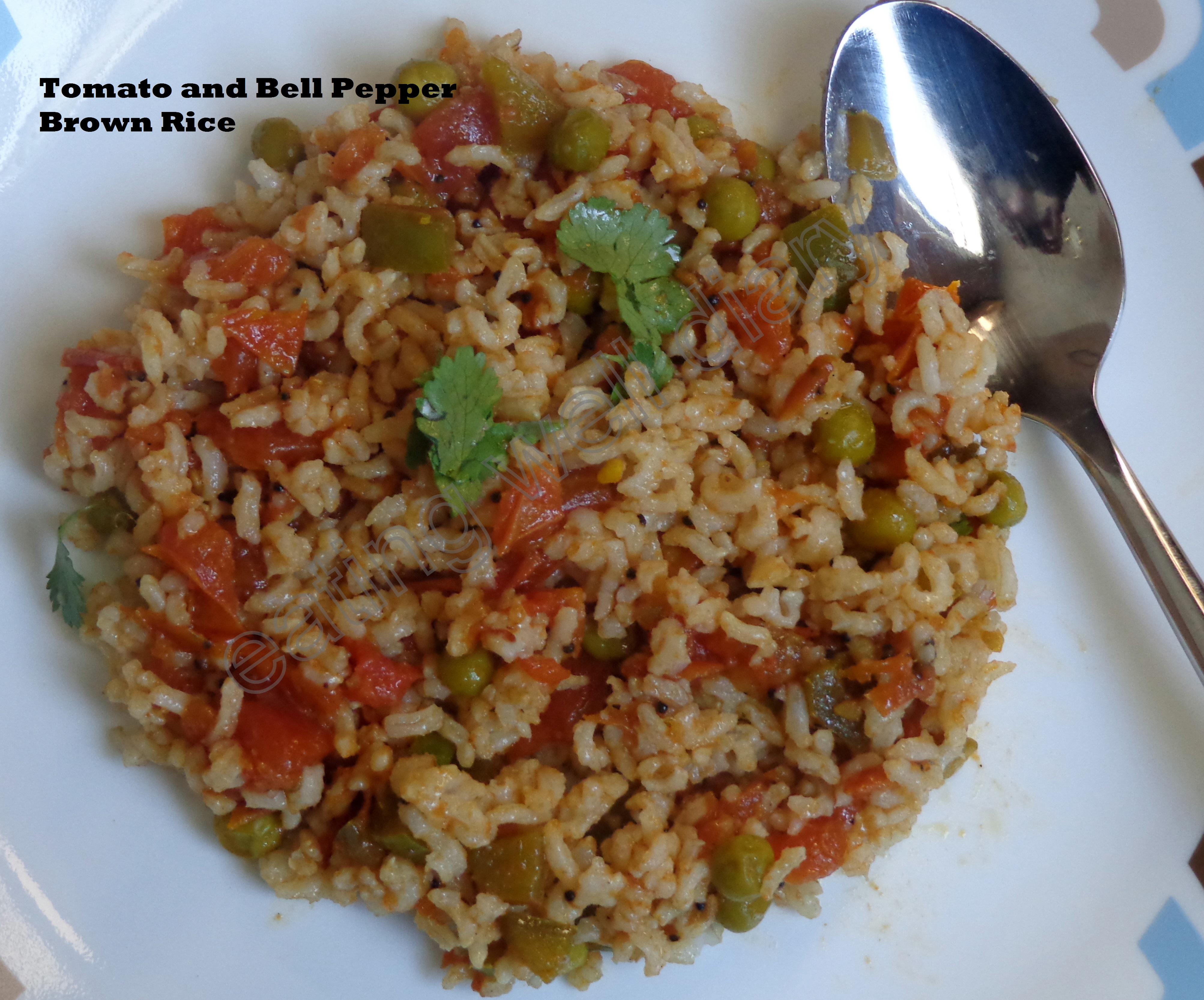 tomato and bell pepper brown rice