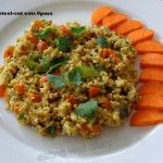 Speedy steel cut oats upma (savory snack with vegetables)