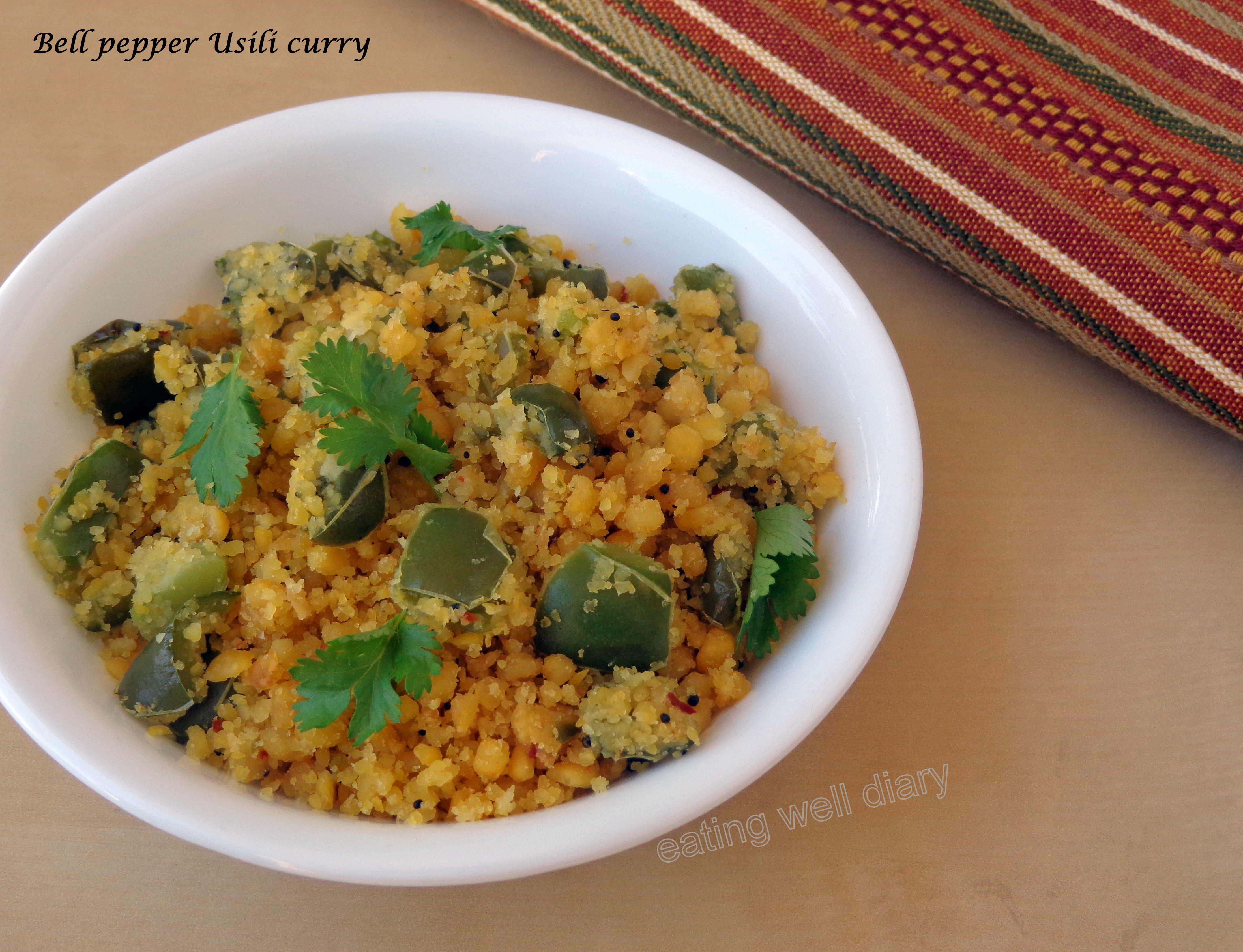 Bell Pepper Usili Curry- my guest post at The Not So Creative Cook