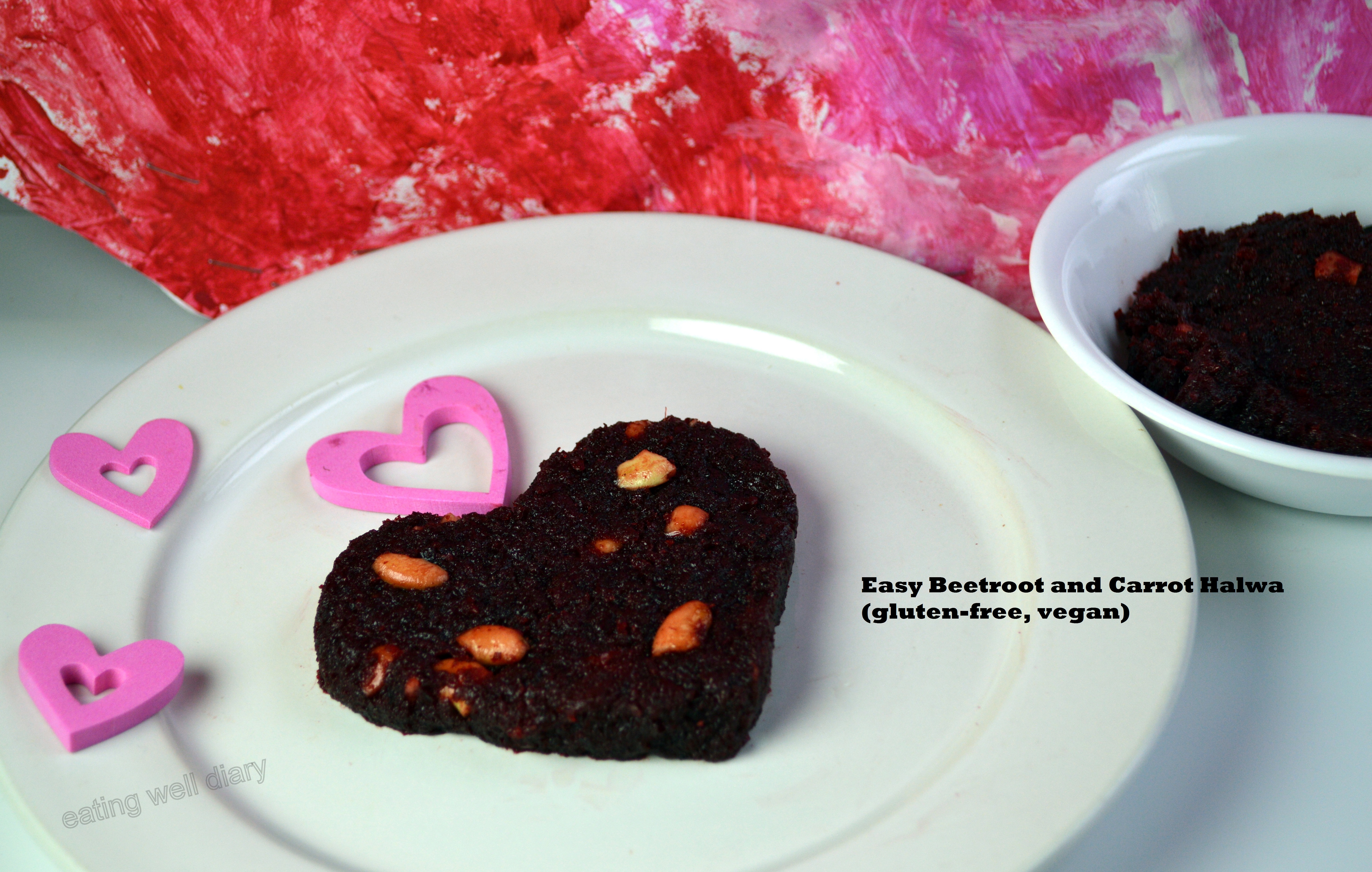 Easy Beetroot and Carrot Fudge/ Halwa- Valentine’s Day Special (Gluten-free, Vegan)