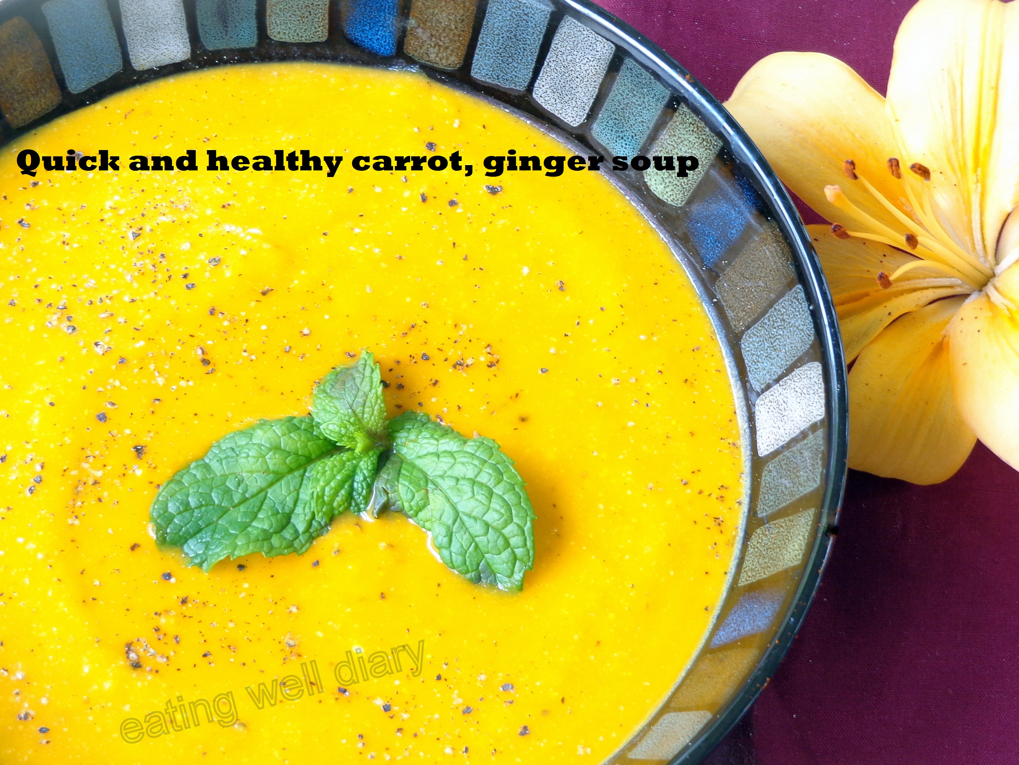 Quick and healthy carrot-ginger soup with cashew cream (Soups with SS)