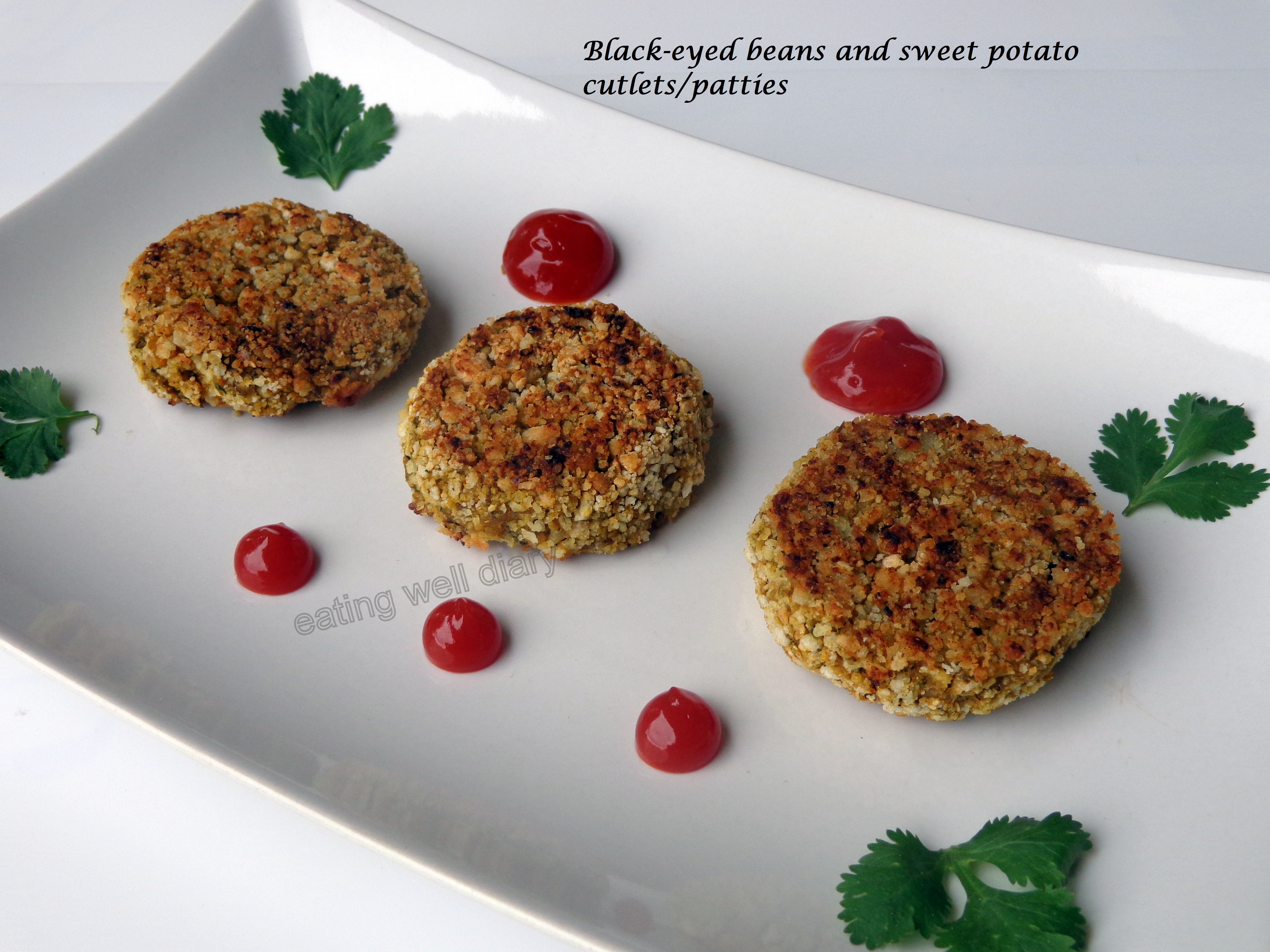 Cutlets / patties with sprouted black-eye bean and sweet potato (vegan, gluten-free)