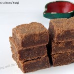 Chocolate almond burfi (brittle cake/ fudge)- Diwali special