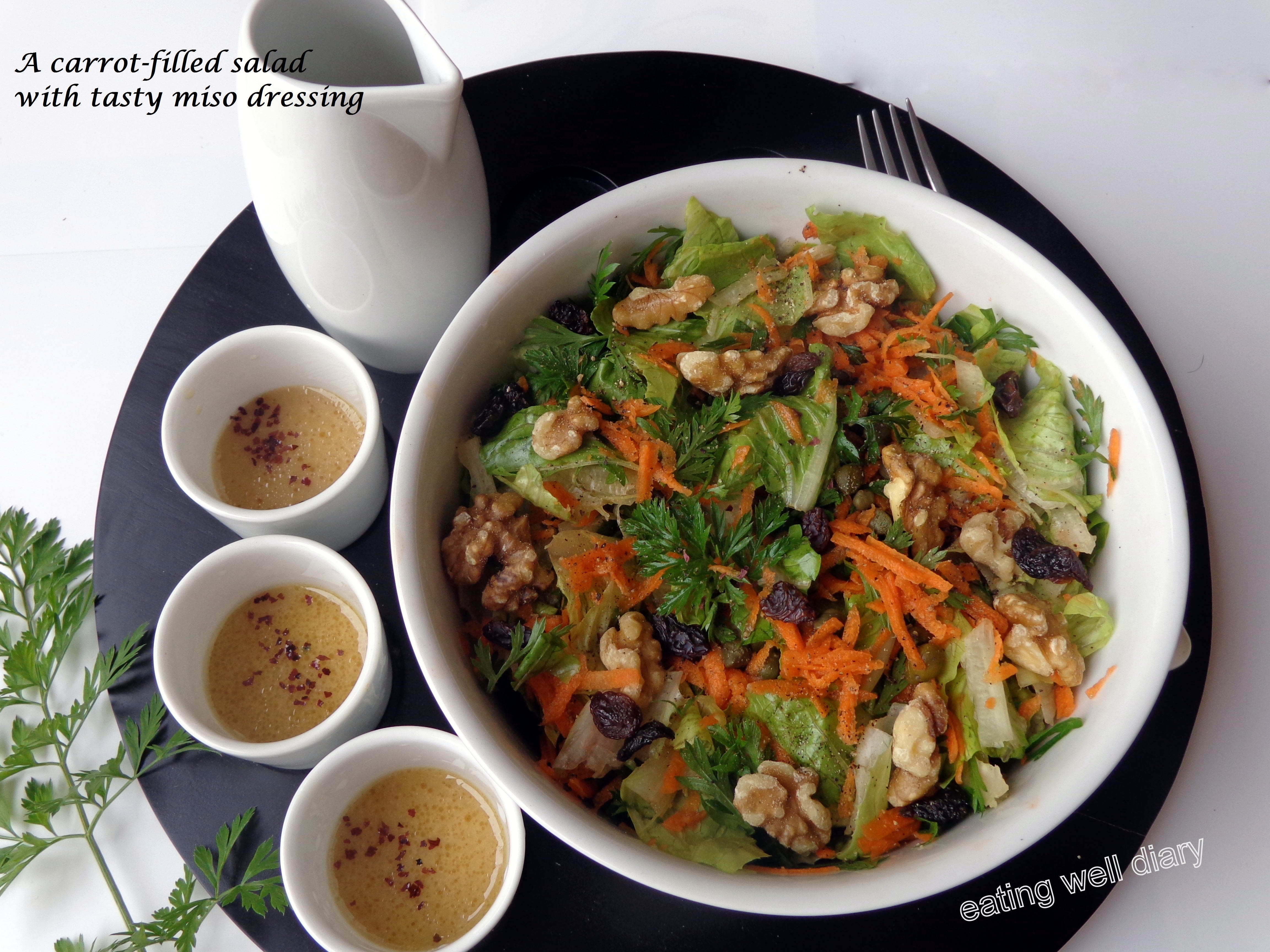 A carroty salad with tasty miso dressing