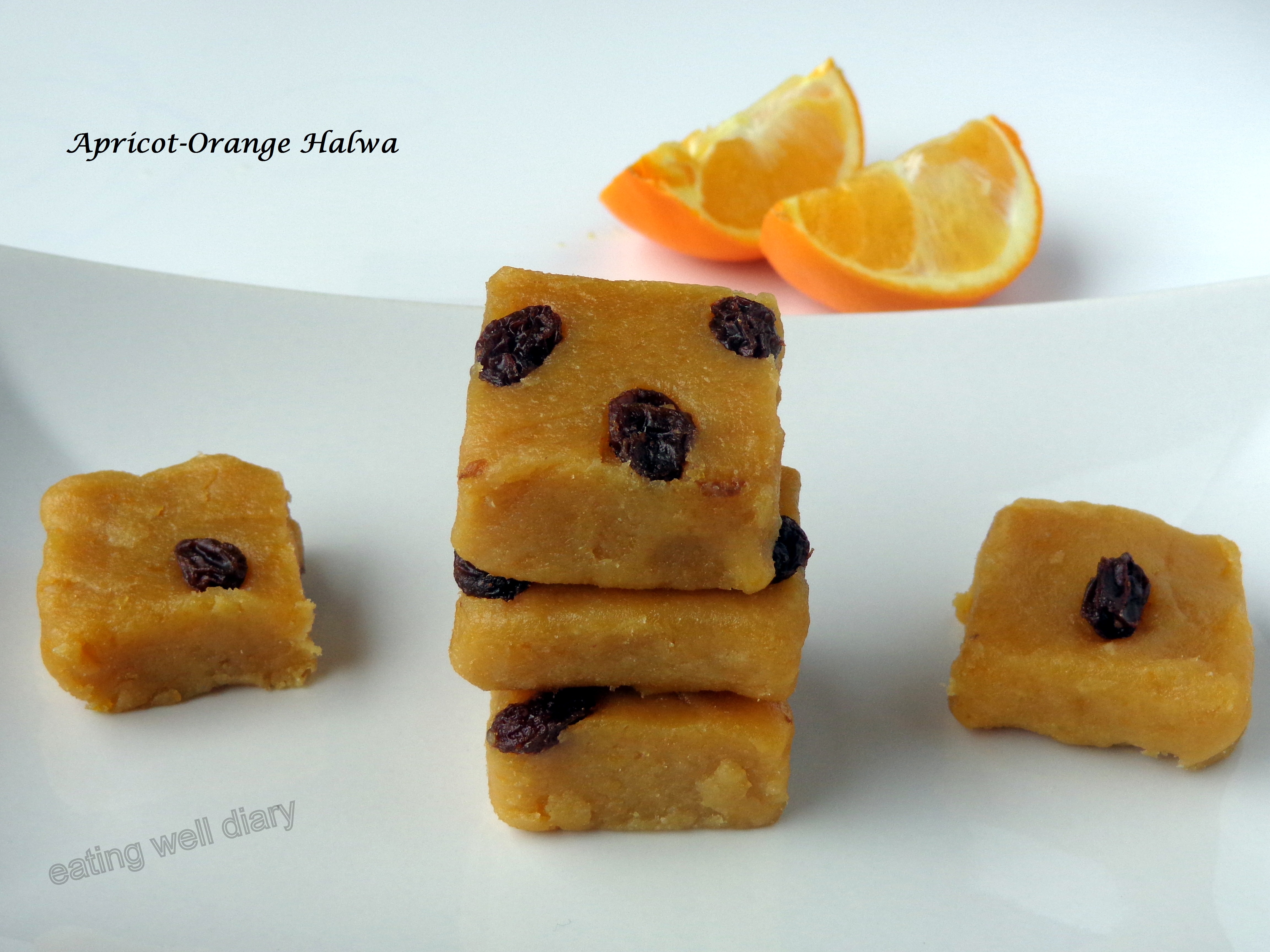 Apricot-Orange halwa or fudge (gluten-free, vegan)