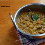 Bittergourd in spicy, tangy gravy (Pavakkai gojju)- Meatless Monday