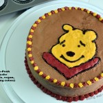 Winnie the Pooh Chocolate Birthday cake (gluten-free, vegan, natural icing colors)- Meatless Monday