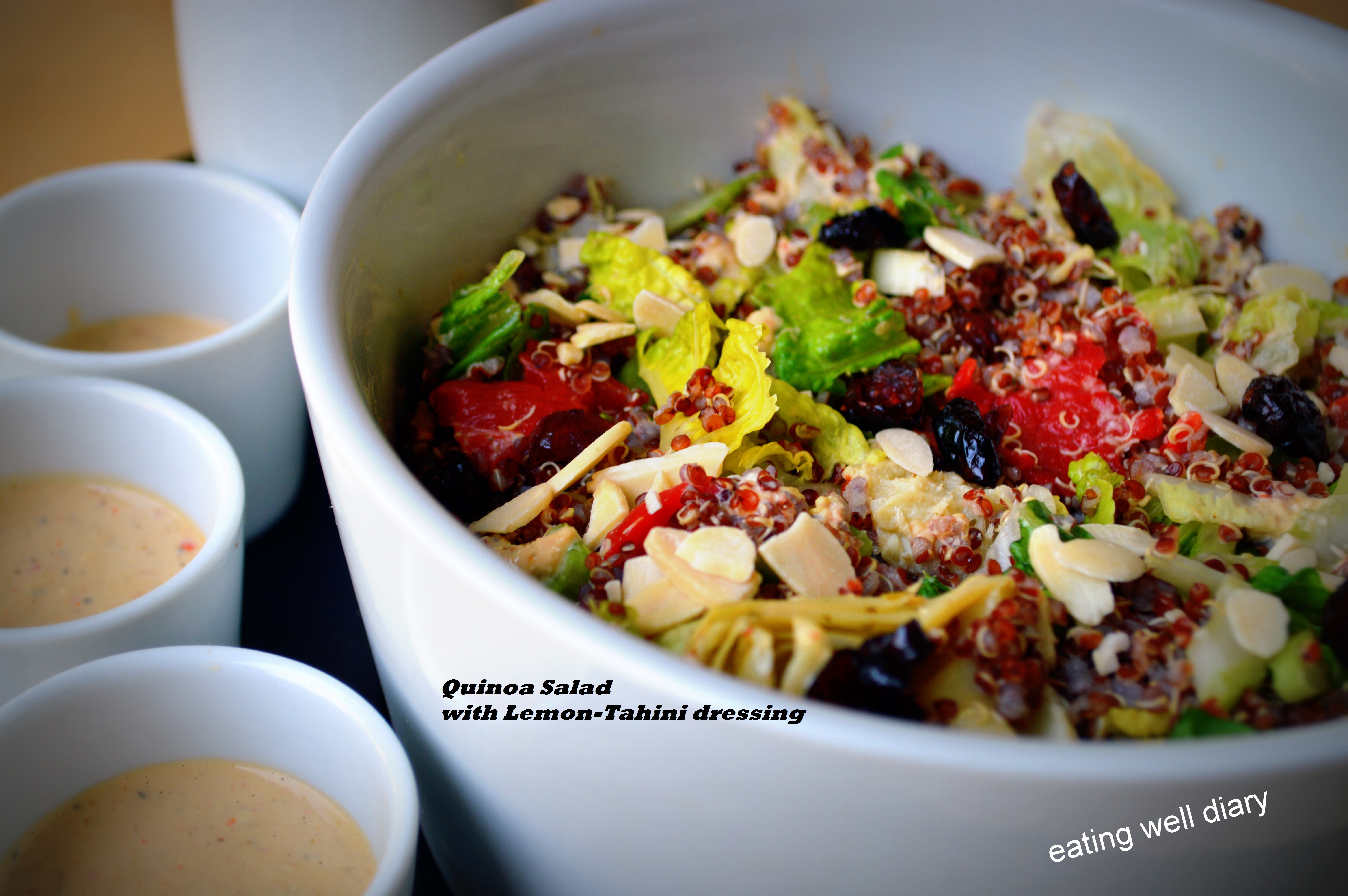 Red Quinoa Salad with Lemon-Tahini Dressing