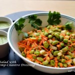 Protein packed Edamame Salad with Almond, Hemp & Cilantro Dressing